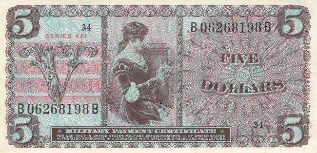 USA MPC Series 661 p.M69 5 Dollar 1968